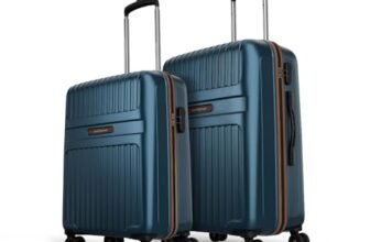Aristocrat Atlas Set of 2 (Cabin+Medium) Hard Case Trolley Bags, Blue