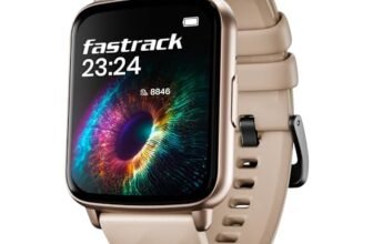 Fastrack Volt S1 Smart Watch for Man and Women Latest with 1.83″ Display, Silicone Strap, BT Calling, 100+ Sports Modes, Heart Rate, SpO2, IP68, Ideal Smartwatch for Boys and Girls (Beige)