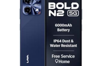 Lava Bold N2 5G (Billionaire Blue, 4GB RAM, 128GB Storage) | 6000 mAh Super Battery | Octacore Ultrafast Processor | Biggest 6.75 (HD+) 120Hz Display | IP64 Dust-Water Resistant | Free Service @ Home