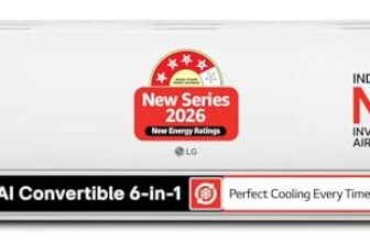 LG 1 Ton 4 Star, DUAL Inverter Split AC (100% Copper Condenser, AI Convertible 6-in-1, VIRAAT Mode, Faster Cooling & Energy Saving, 4 Way Swing, HD Filter with AntiVirus Protection,AS-Q13JNYE,White)