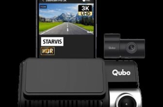 Qubo Smart Dashcam Pro 3K + Rear Dashboard, In-car Camera System(2 Camera, Front: 2592 x 1944p (3K UHD), Rear: 1920 x 1080p (Full HD))