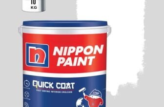 Nippon Paint Quick Coat Interior Emulsion Paint – 10 KG (WHITE)-Quick Drying, Good Coverage, Low VOC-Paint for Wall, Living Room