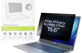 acer 15.6″ Privacy Screen Filter – 60° viewing angle, anti-glare, blue light filter, antimicrobial protection. Dual-sided: glossy or matte. Includes 4 attachment options. Designed by Targus.