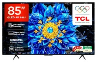 TCL 215 cm (85 inches) 4K UHD Smart QLED Google TV | QD-MiniLED Dimming | 144Hz Refresh Rate | 3GB RAM | 46W Onkyo 2.1ch Speakers | 85P8L