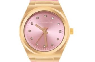 French Connection 3 Hands Pink Dial Round Sunray Analog Watch for Women – FCS07P
