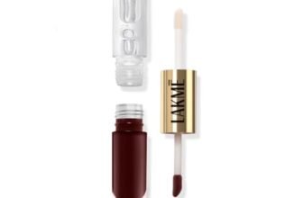 Lakme 9to5 Double Duty Matte to Glass Liquid Lip – Mulberry Wine 7.6ml