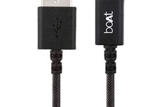 boAt Type-C A400 | Type-C to USB A 2 Mtrs Cable| 3A Fast Charging & 480mbps Data Transmission | Compatible for all Smartphones & Tablets (Black)