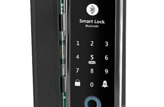 LAVNA Digital Smart Glass Door Lock | 6 Way Unlock | Fingerprint, Mobile App, Remote, RFID Card, OTP, PIN for 10-12 mm toughened Glass Doors only | Free Installation (LA5 Bluetooth)