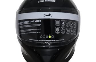 TVS Apache Full Face Premium Helmet: Ultimate Men’s Bike Helmet, Ideal Helmets for Men, Bike Helmet for Men, Superior Full Face Helmet for Men’s Bike – Safety and Style Combined (Black & Yellow-XL)