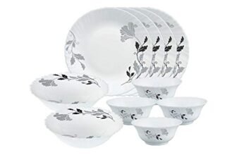 Larah by Borosil Millenia Opalware Dinner Set, 10 -Piece, White