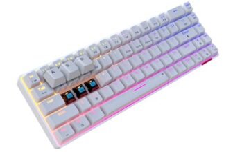 Portronics Hydra 10 Mechanical Wireless Gaming Keyboard with Bluetooth 5.3 + 2.4 GHz, RGB Lights 16.8 Million Colors, Type C Charging, Compatible with PCs, Smartphones and Tablets(Blue)