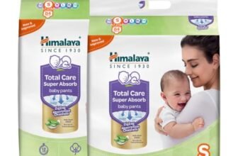 Himalaya Total Care Super Absorb Baby Pants Diaper | Size S (Small) 168 Count | Pack of 2 | 4-8 kg | Breathable & Rapid Zig Zag Absorption | Keeps Skin Calm & Rash Free