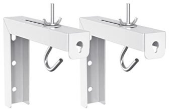 WALI Universal Projector Screen Ceiling Mount, Wall Hanging Mount L-Brackets, 6 inch Adjustable Extension with Hook Kit, Perfect Projector Screen Placement Hold up to 66 lbs (PSM001-W), White
