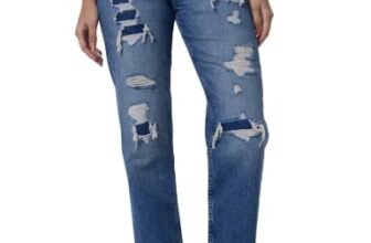 Spykar Women Mid Blue Cotton Straight Fit Regular Length Highly Distressed Jeans -(Bella)