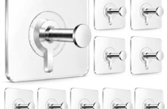 Zista Self Adhesive Wall Hooks Heavy Duty, Pack of 10 | Transparent Sticky Hooks with Stainless Steel Hanger | Waterproof No Drill No Nail Hooks for Bathroom, Kitchen, Home & Office