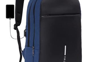 FUR JADEN Anti Theft Number Lock Backpack Bag with 15.6 Inch Laptop Compartment, USB Charging Port & Organizer Pocket for Men Women Boys Girls (Navy)