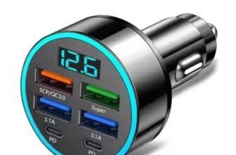 Universal Car USB Charger 2.4A Fast Charging Adapter for Smartphones, Tablets & GPS – Dual Port, Compact Aluminum Design, LED Indicator, Overload & Short‑Circuit Protection, Wide 12V‑24V Input, Works