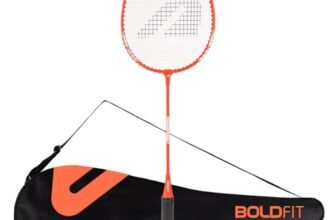Boldfit Badminton Rackets for Beginners, Adults Aluminium Shuttle Bat with Full Cover Bag Badminton Racket for Practice & Match Lightweight Badminton Racquet with Grip Handle Shuttle Racket – Orange