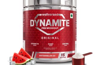 Wellversed Dynamite Pre-Workout for Men (15 servings) Pre Workout(210 g, Watermelon Ice)