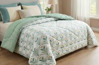 VAS COLLECTIONS Cloud Cotton Reversible AC Comforter for Double Bed | Super Soft 220 GSM Quilt/Duvet/Dohar | Lightweight All-Season Comforter | 88 x 90 Inches (1 Piece) (Sea Green, Orange)