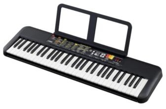 YAMAHA PSR-F52 61-Key Portable Digital Keyboard with Power Adapter, 136 Instrument Voices, 158 Styles, Built-in Speakers, Easy-to-Use Keyboard for Beginners & Music Learners, Black