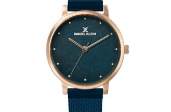 Daniel Klein Analog Blue Textured Round Dial Rose Gold Case Blue Mesh Strap Water-Resistant Wrist Watch for Women Girls, Ladies DK11637-7