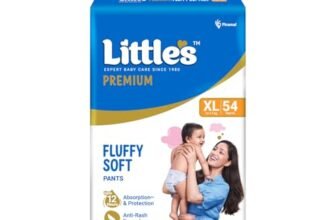Little’s Premium Baby Diapers XL Size (Extra Large) Pants Style | 12-17 kg | 54 Count | Super Jumbo FluffySoft Baby Diaper with Leakage Guard, Wetness Indicator & 12 Hours Absorption