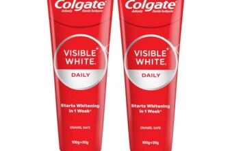 Colgate Visible White Toothpaste, Teeth Whitening Starts in 1 week, Safe on Enamel, Stain Removal Tooth Paste and Minty Flavour for Fresh Breath (200g + 40g, Combo Pack)