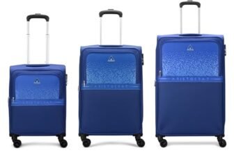 Aristocrat Drift Set of 3 Soft Case (S+M+L) Trolley Bags, Blue