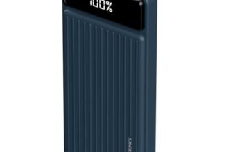 Portronics Luxcell B 10K 10000 mAh 22.5W Fast Charging Power Bank, Ultra Slim Power Bank with Mach USB-A Output, Type C PD Output, Type C Input, Wake Up Button(Dark Blue)