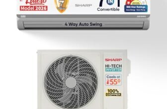 Sharp 1.37 Ton 3 star, New Star Rated, Split AC (4 Way Swing, 100% copper, Hi-Tech Inverter Compressor, 7-1 Convertible, Turbo cool, Dust filter, AH-SI17V3B-GCN, White)