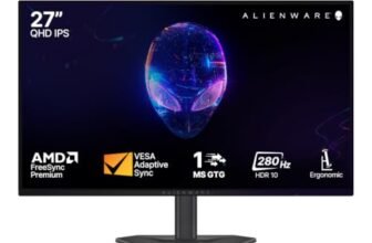Alienware AW2726DL 27″ QHD Monitor|280Hz Refresh, IPS Panel|AMD FreeSync Premium+VESA AdaptiveSync|1ms GTG Extreme|Height Tilt Swivel Pivot|1000:1 Contrast|400 cd/m2 Brightness|93% DCI-P3|HDMI, DP 1.4