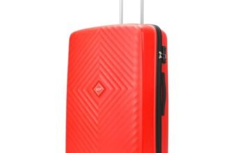 VIP Polypropylene (Pp) Quad Active Check-in 75 Cm 8 Spinner Wheels Trolley Bags for Travel, Hard Case Lightweight Bag with Combination Lock, Tough Suitcase for Travel (Red) (Large)