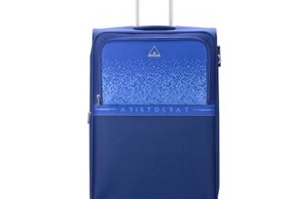 Aristocrat Drift Soft Case Medium Size 8-Wheel Trolley Bag, Blue
