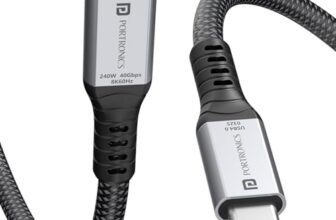 Portronics Flash C2 240W Type C to Type C Cable With 40Gbps Data Transfer Speed, Thunderbolt 4, 8K@60Hz Display Cable, USB 4 Type C, Type C Fast Charging