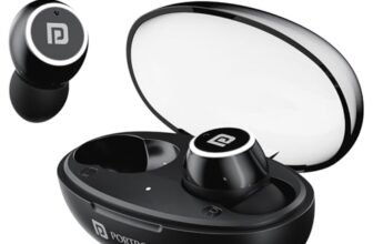 Portronics Harmonics Twins S13 in Ear True Wireless Earbuds with Mic, 24H Playtime, Game/Music Mode, Touch Control, 8mm Driver, Bluetooth 5.3v,IPX5 Water Resistance, Type C Fast Charging(Black)
