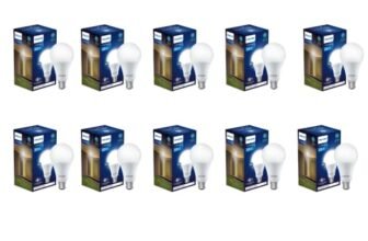 Philips 22-watt LED Bulb |AceBright High Wattage LED Bulb|Base: B22 Light Bulb for Home | Crystal White, Pack of 10