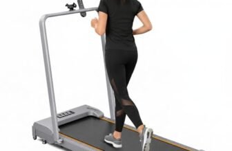 Durafit91™ Compact 3HP Peak BLDC Motor Treadmill with Mobile Stand & Remote Control | 120 kg User Capacity | 10km/h Max Speed | LED Display with Foldable Under-Desk Design | Home Use | Grey