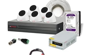 CP PLUS Wired 8 Channel HD DVR, with 2.4MP Outdoor Bullet Camera (5 nos) |1TD HDD 0MT Co-Axail | HDMI, BNC and DC connectors – CP-UCK-T5-B1