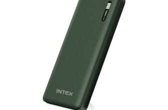 Intex Ultima 10K Poly 10000mAh Power Bank | 12W Fast Charging | Dual USB Output | Dual Input (Micro USB & Type-C) | Li-Polymer Battery | LED Indicators | Multi-Layer Protection (Green)