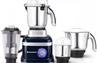 Wonderchef Cube 1000W Mixer Grinder, 4 Jars with Flow Breakers, Special Coarse Blade for Silbatta-style Khada Masala Grinding, Ideal for Grinding, Blending Chutney, Idli/Dosa Batter, 2-Yr Warranty