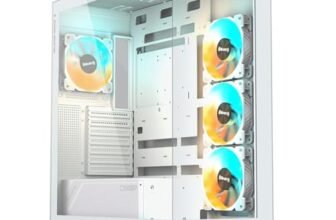 GIGABYTE C500 Panoramic Stealth ICE Mid Tower Gaming Cabinet | Panoramic Glass | Optimized Airflow Design | Supports Mini ITX/Micro ATX/ATX | 4 Pre-Installed ARGB Fans | USB 3.0 x2