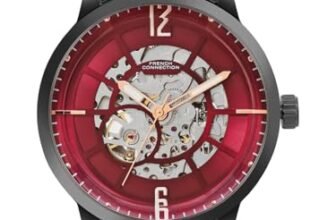 French Connection Men Analogue Automatic Burgundy Dial Watch-FCA20BM