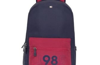 Tommy Hilfiger Bradenton Unisex Casual Backpack – Navy+Burgundy | 23 Capacity | Polyester | Padded & Adjustable | No. Of Compartment: 2 | Zipper Closure