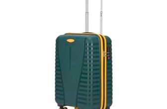 Aristocrat Cabin Airpro Plus 55 Cm(Small) 8 Wheel Spinners Trolley Bags for Travel Hard Case Luggage, Lightweight Bag with TSA Lock & Anti-Theft Zipper(Green),Small