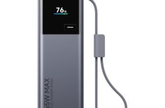 Xiaomi MI Power Bank 20000 165W Fast Charging|Built-in USB-C Cable|12Layer Protection|Digital Display|Triple Output|Charges Laptop,Tablet,Phone,Earbuds,Watch|Space Grey|2026 Sep Launch