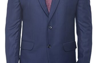 FAVOROSKI Designer Men’s Slim Fit Notched Lapel Single Breasted Solid Blazer, Navy Blue (FAVBL161134-NBLUE-4XL)