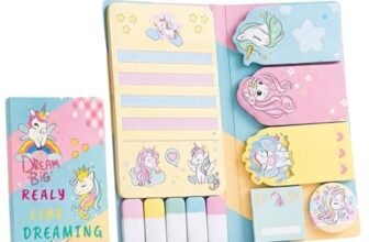 FunBlast Cute Unicorn Sticky Notes – 11 Sheets/440 Sticky Notes, Sticky Pad for Study, Point It Marker Stationery Items, Self-Adhesive Memo Pad, Planners and Memo Sticker (Multicolor)