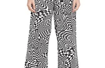Clovia Women’s Crepe Print Me Pretty Flared Pants (RW0042E18_White_S)