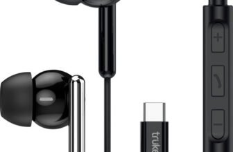 truke Bass H1 Wired Earphones w/ Type-C Jack, Rich Bass, 13mm Drivers, Smart Controls Wired(Black, In the Ear)